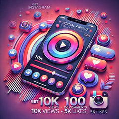 Get Instagram Reel Social Proof - 10K Views + 100 Comments + 5K Likes - Top Cogent