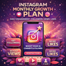 Instagram Growth -  Monthly Plan (Followers + Likes + Views)