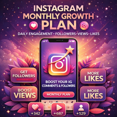 Instagram Growth -  Monthly Plan (Followers + Likes + Views)